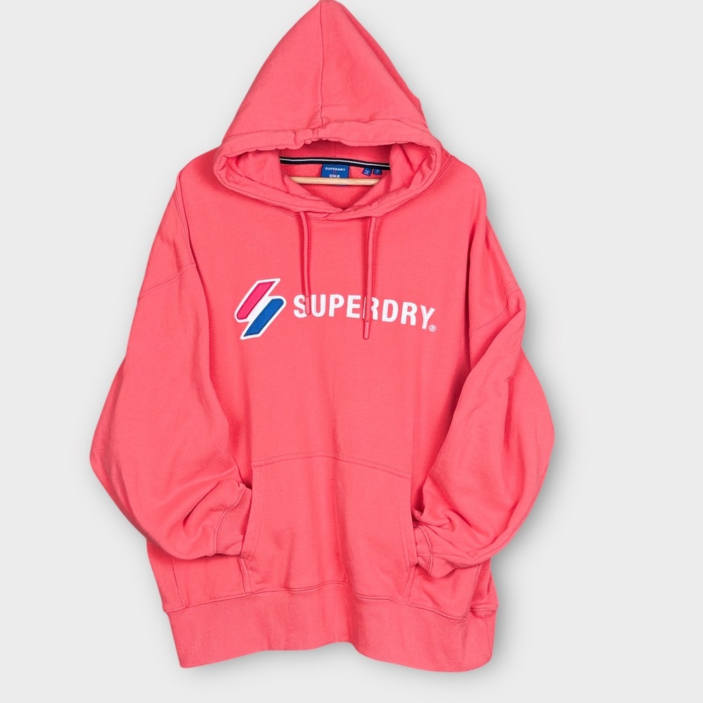 Superdry Pink Code Applique Oversized Hoodie Logo… - image 1